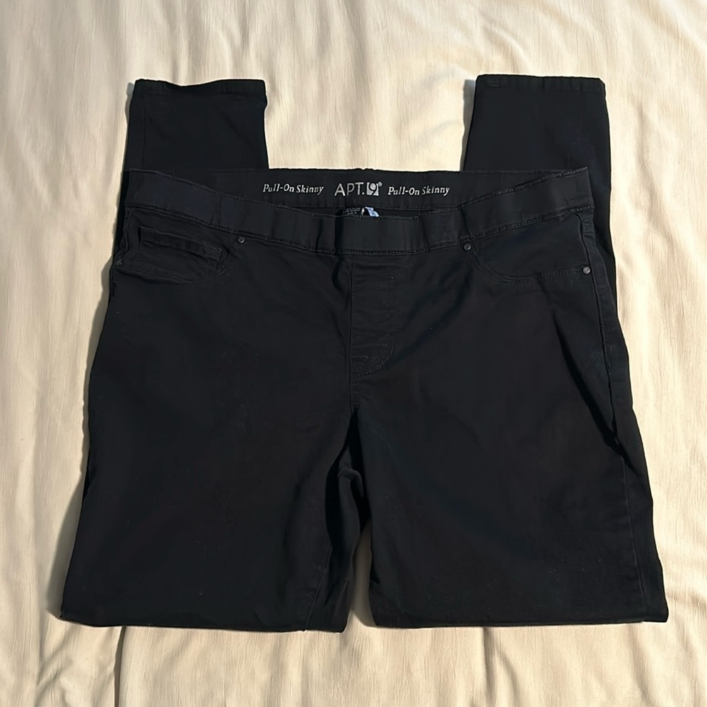 Women’s Apt 9 Black Pull-On Skinny Jeggings Size L